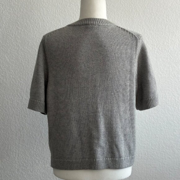 Abercrombie & Fitch Short-Sleeve Button-Up Cardigan – Gray – Size M - Picture 5 of 8